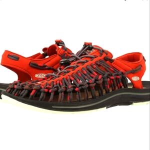 Keen Mens Uneek Red Dahlia/Raya Sandals Size 13